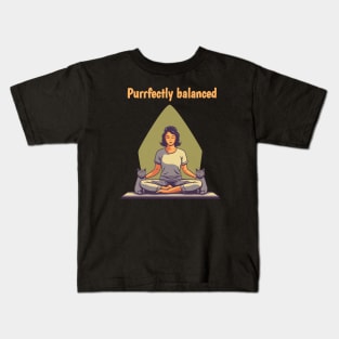 Purrfectly balanced Kids T-Shirt